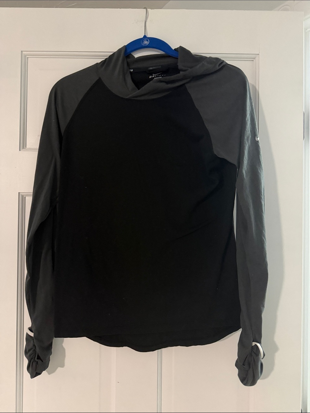 Nike Dri-FIT Black Hooded Long Sleeve Top